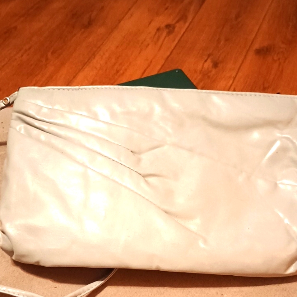 Elegant Gray Leather Clutch